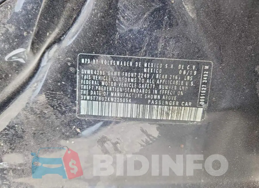 3VW5T7BU2KM225054 Photo# 13