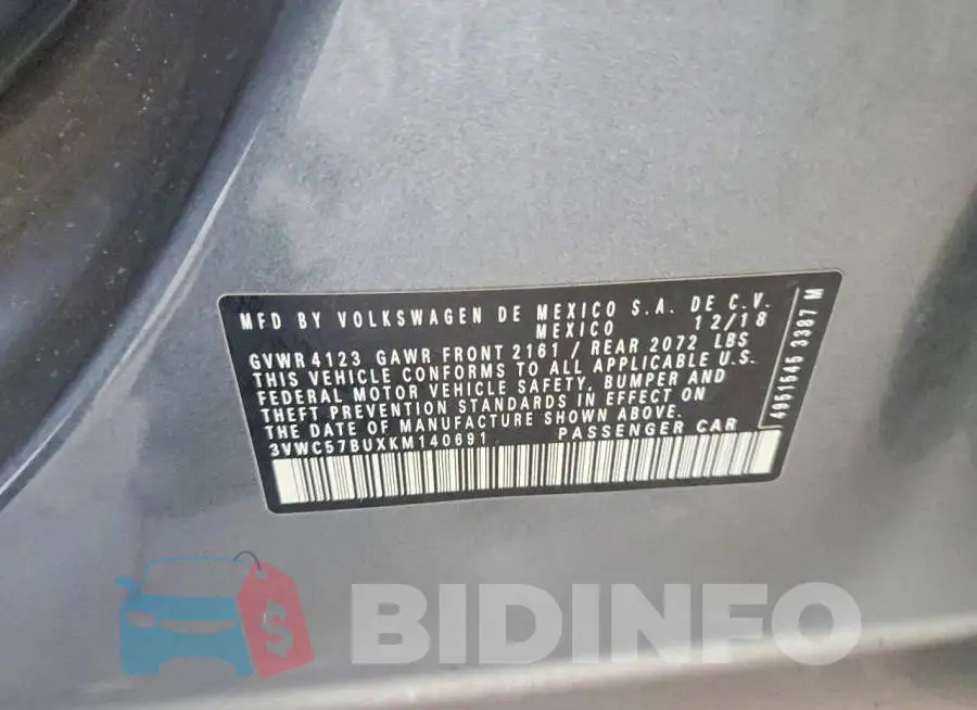 3VWC57BUXKM140691 Photo# 12