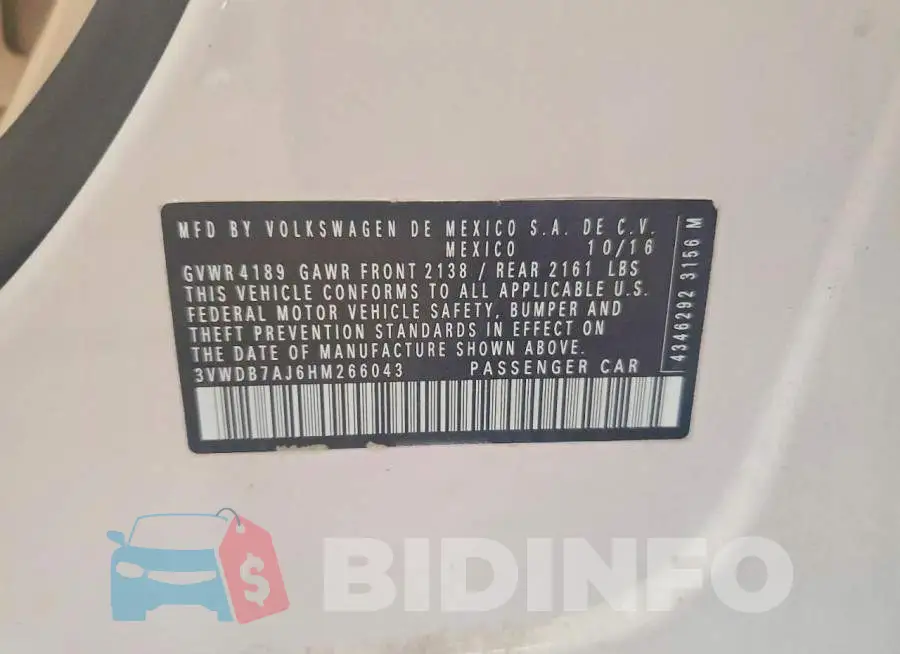 3VWDB7AJ6HM266043 Photo# 12
