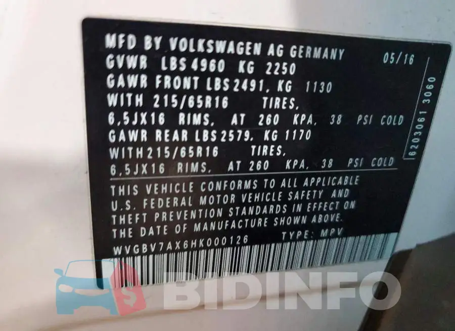 WVGBV7AX6HK000126 Photo# 13