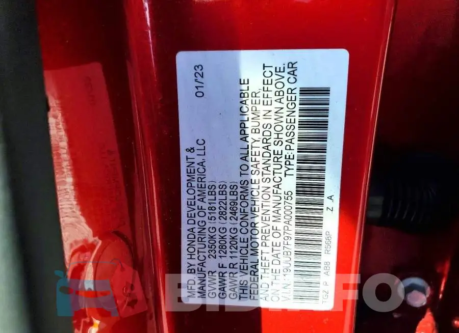 19UUB7F97PA000755 Photo# 12