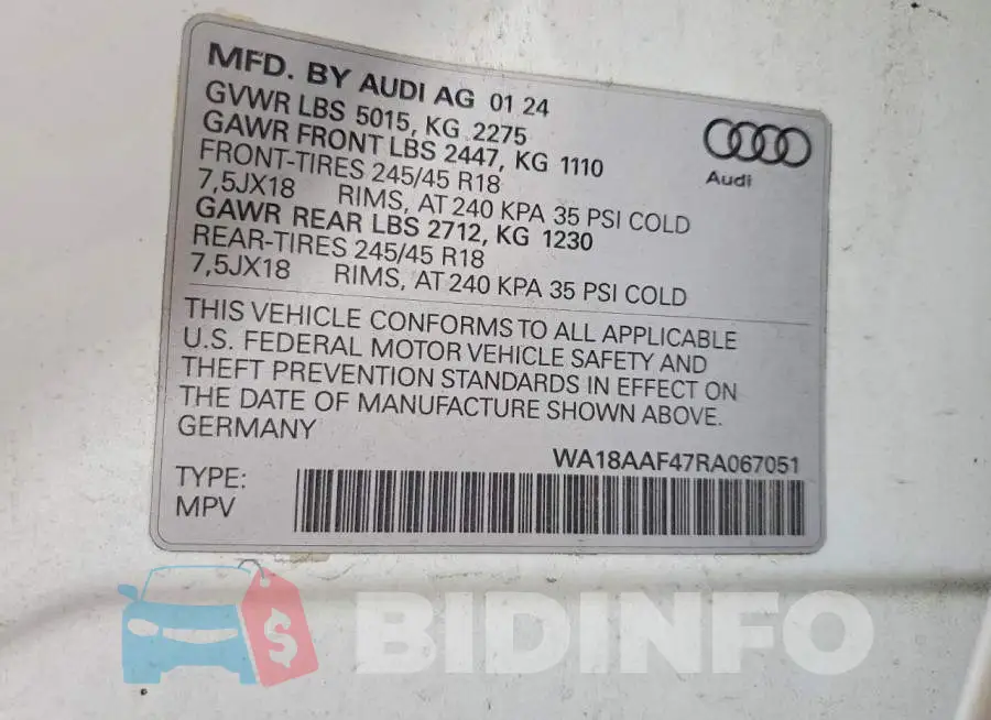 WA18AAF47RA067051 Photo# 12