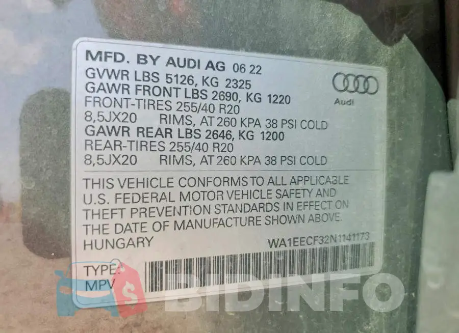 WA1EECF32N1141173 Photo# 13