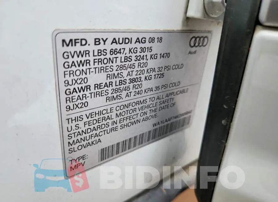 WA1LAAF74KD005843 Photo# 13