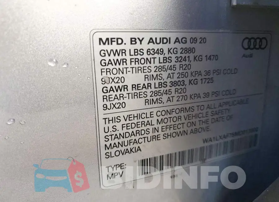 WA1LXAF75MD013600 Photo# 13
