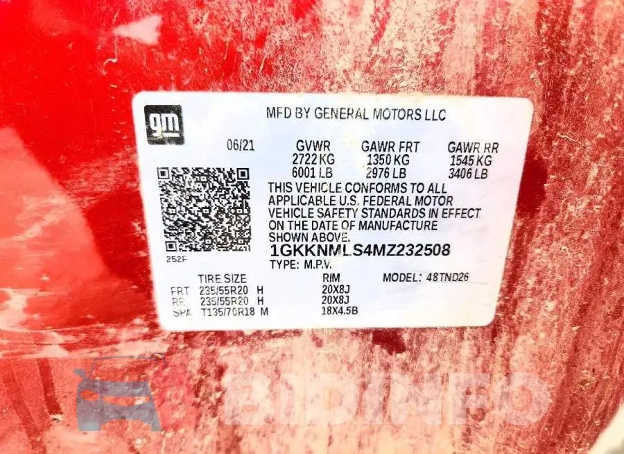 1GKKNMLS4MZ232508 Photo# 13