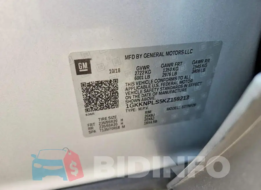 1GKKNPLS5KZ159213 Photo# 13