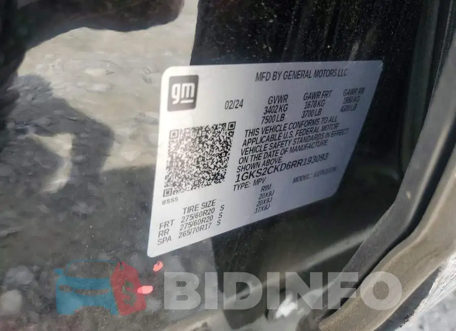 1GKS2CKD6RR193093 Photo# 13