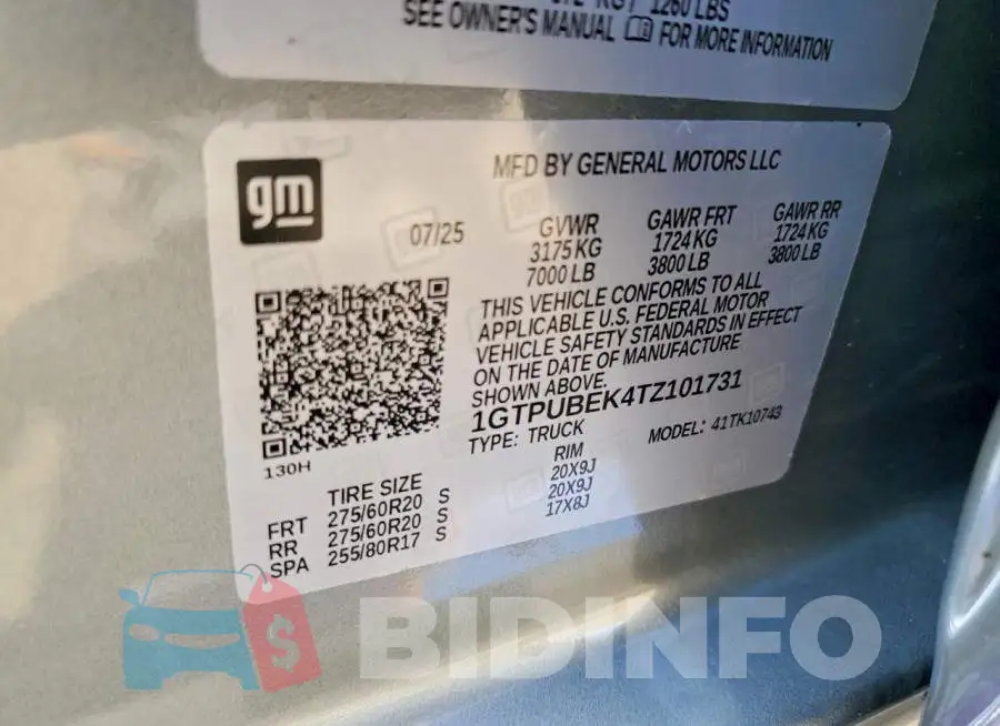 1GTPUBEK4TZ101731 Photo# 12