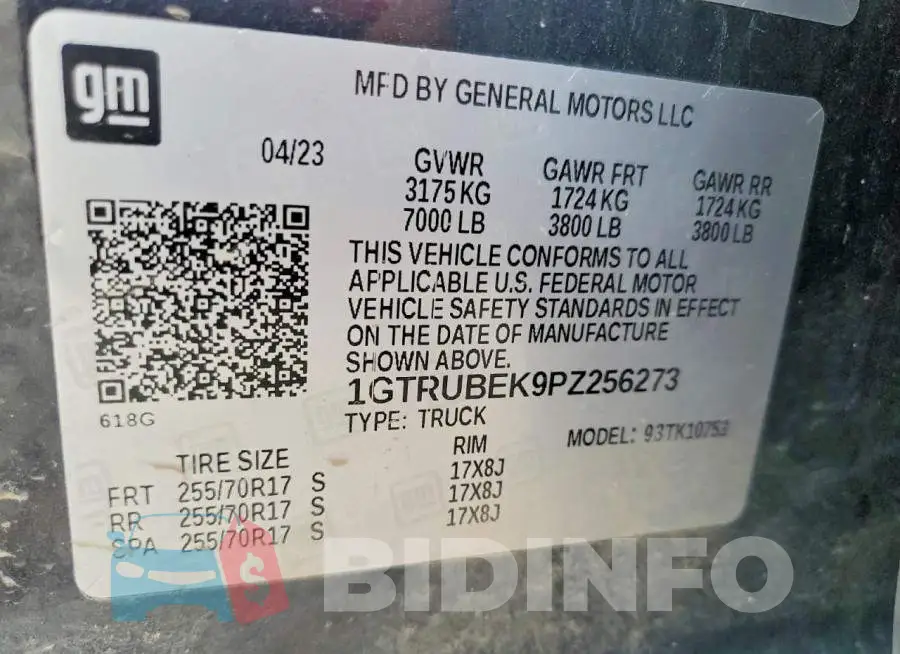 1GTRUBEK9PZ256273 Photo# 12