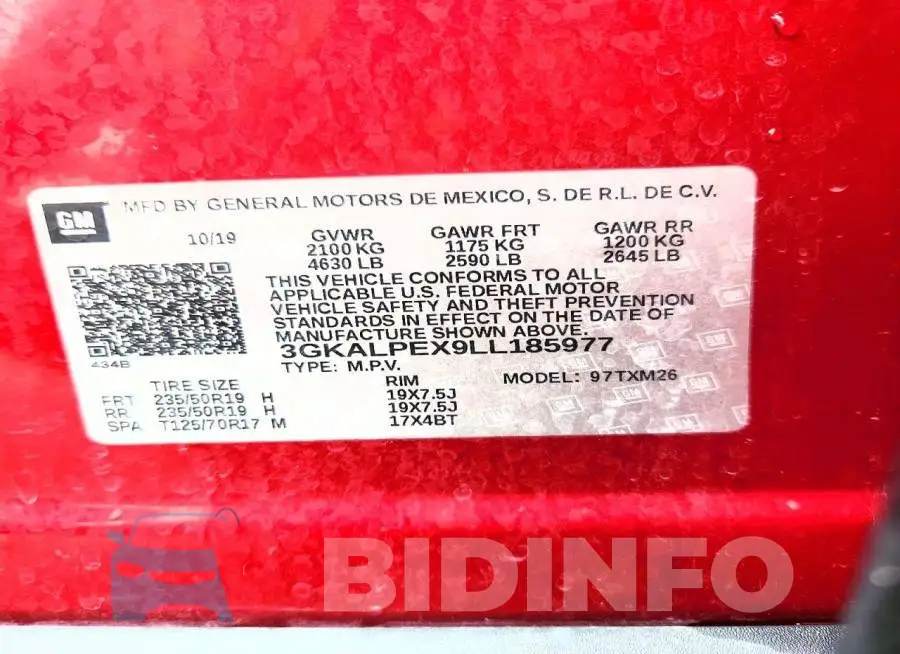 3GKALPEX9LL185977 Photo# 13