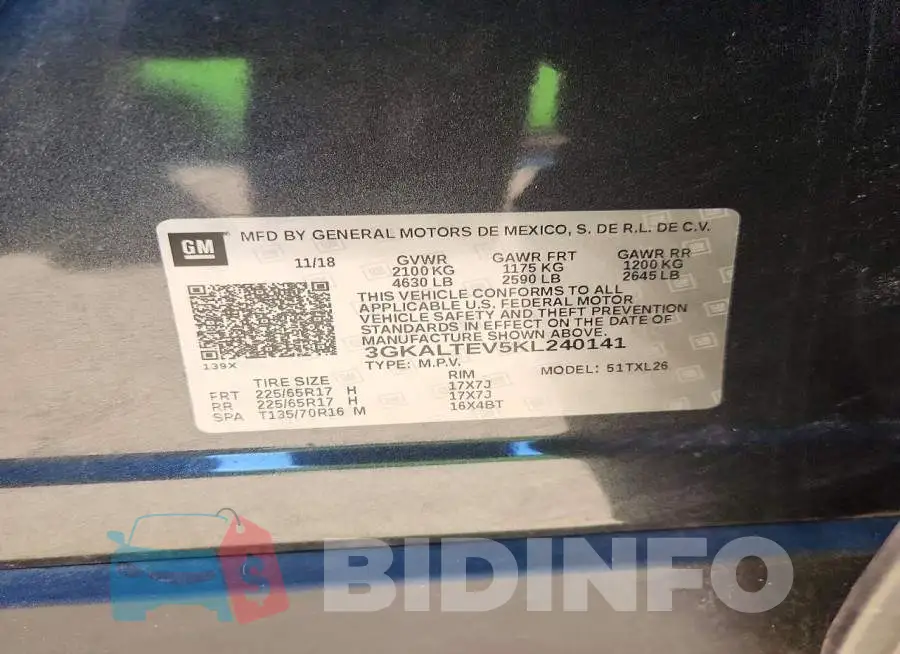 3GKALTEV5KL240141 Photo# 13
