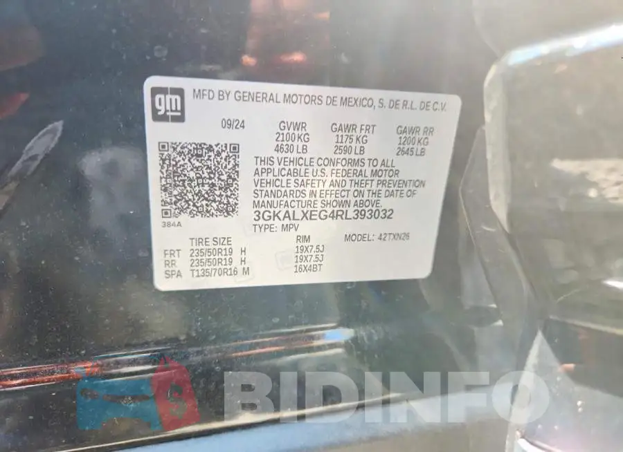 3GKALXEG4RL393032 Photo# 12