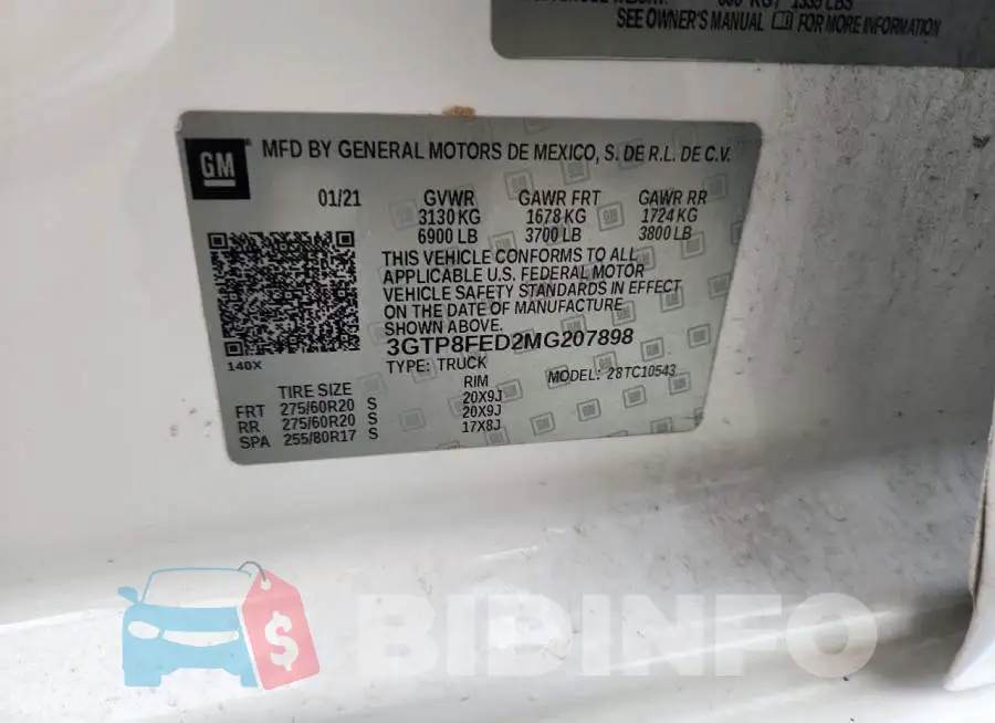 3GTP8FED2MG207898 Photo# 12
