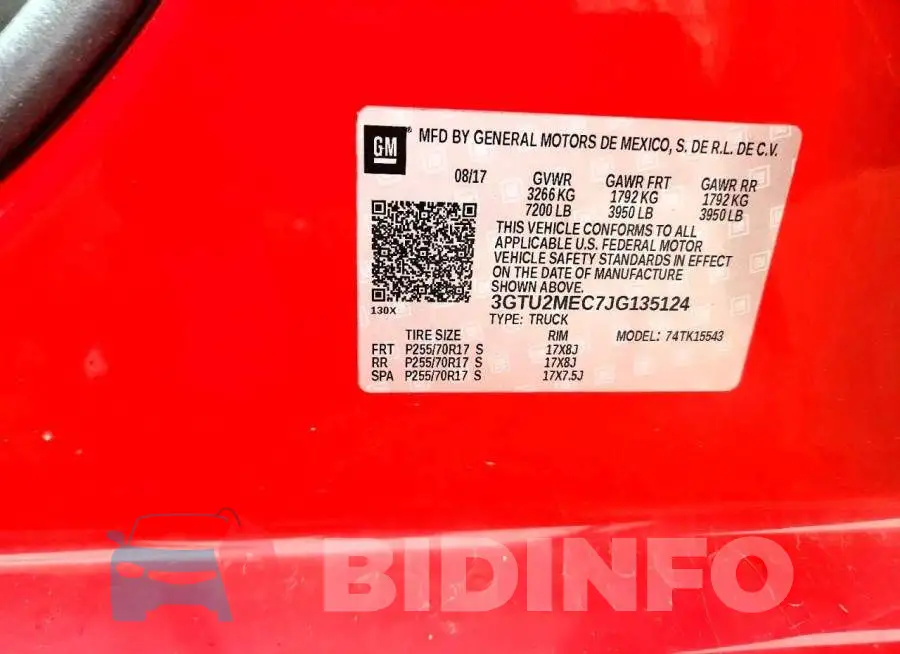 3GTU2MEC7JG135124 Photo# 12