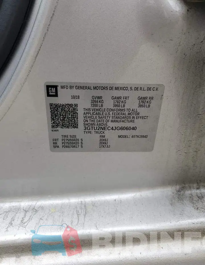 3GTU2NEC4JG606040 Photo# 13