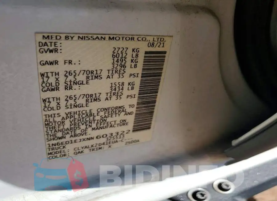 1N6ED1EJXNN603322 Photo# 12