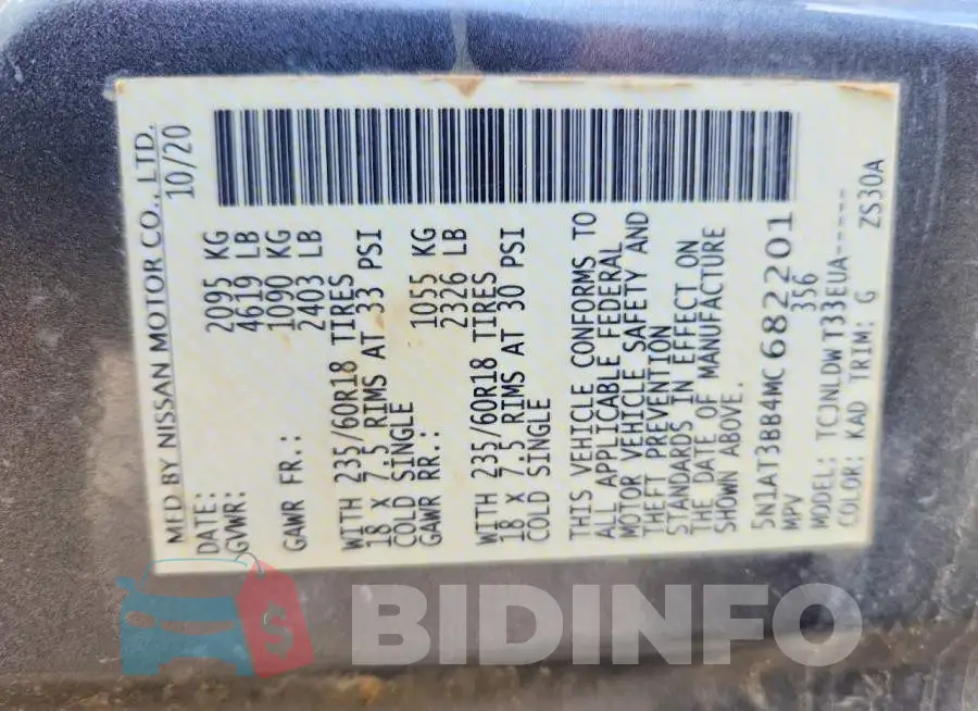 5N1AT3BB4MC682201 Photo# 13