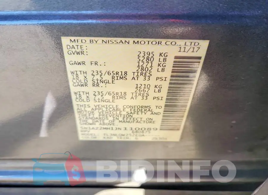 5N1AZ2MH1JN110089 Photo# 14