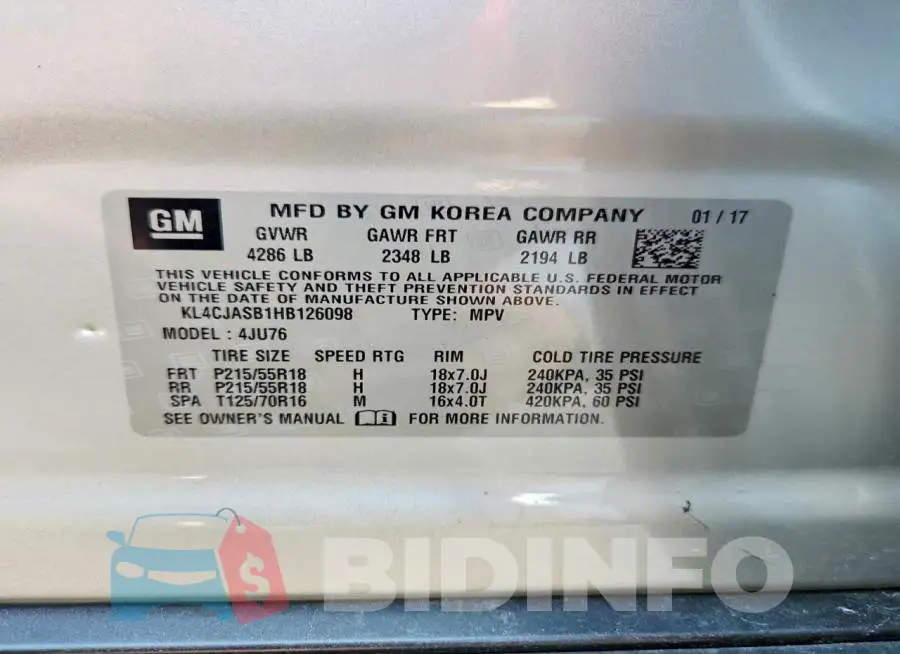 KL4CJASB1HB126098 Photo# 13