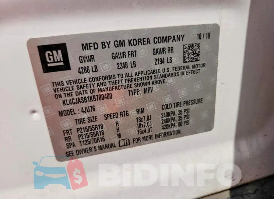 KL4CJASB1KB780400 Photo# 14