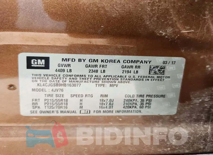 KL4CJGSB9HB163077 Photo# 12