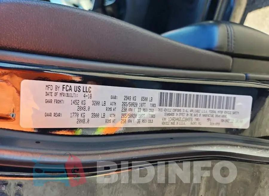 1C4RDHAG5JC384976 Photo# 13