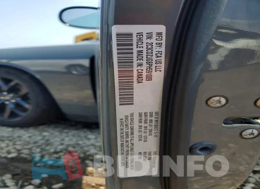 2C3CDZJG6PH591009 Photo# 13