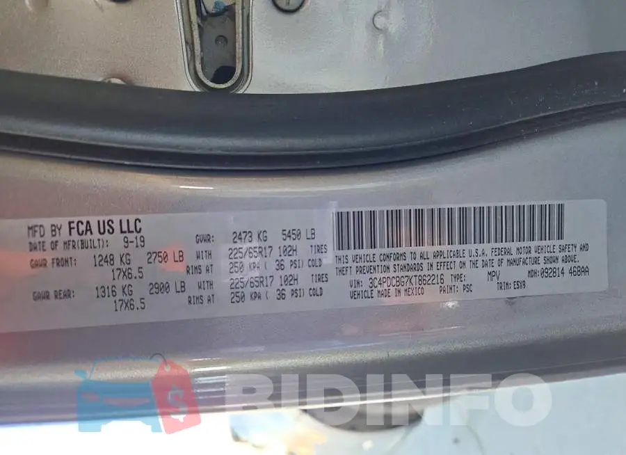 3C4PDCBG7KT862216 Photo# 13