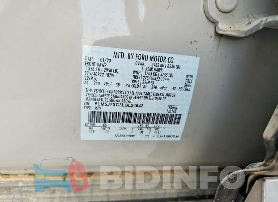 5LM5J7XC3LGL24642 Photo# 12