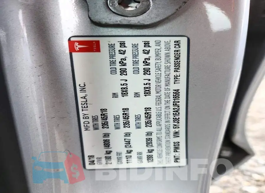 5YJ3E1EA2JF016564 Photo# 13