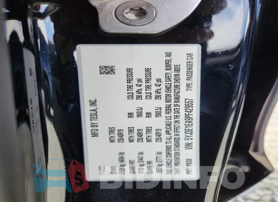 5YJ3E1EA9PF429557 Photo# 12