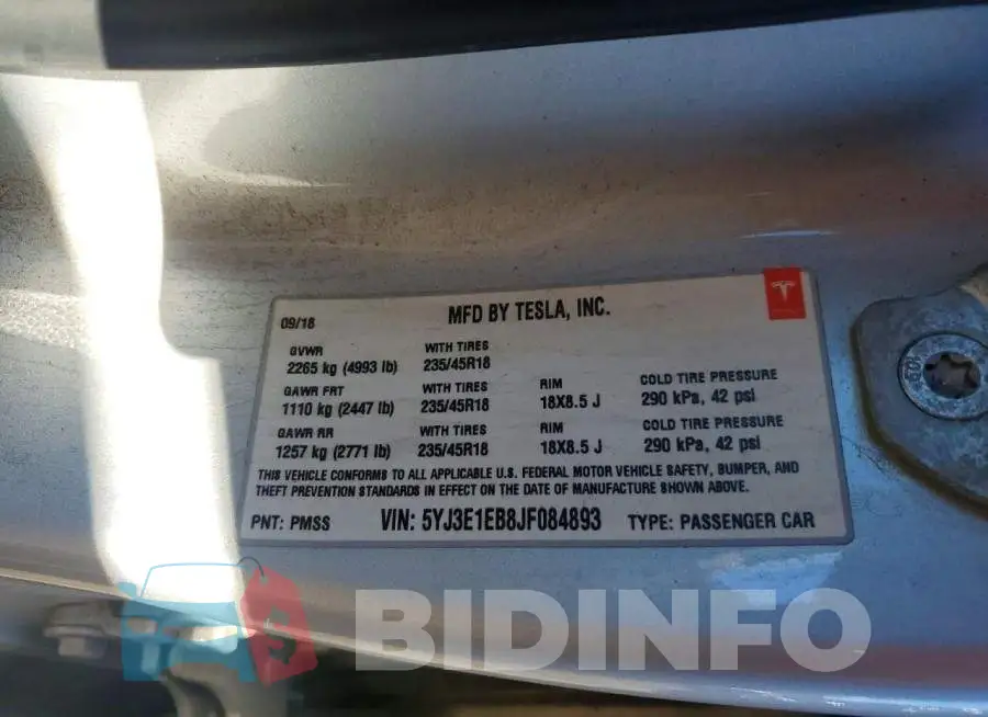 5YJ3E1EB8JF084893 Photo# 12