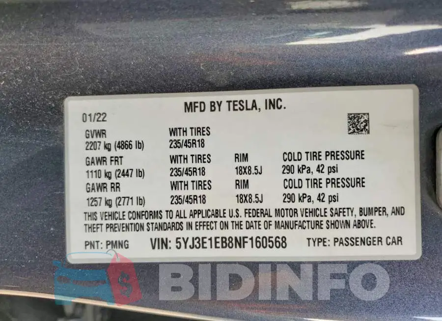5YJ3E1EB8NF160568 Photo# 12
