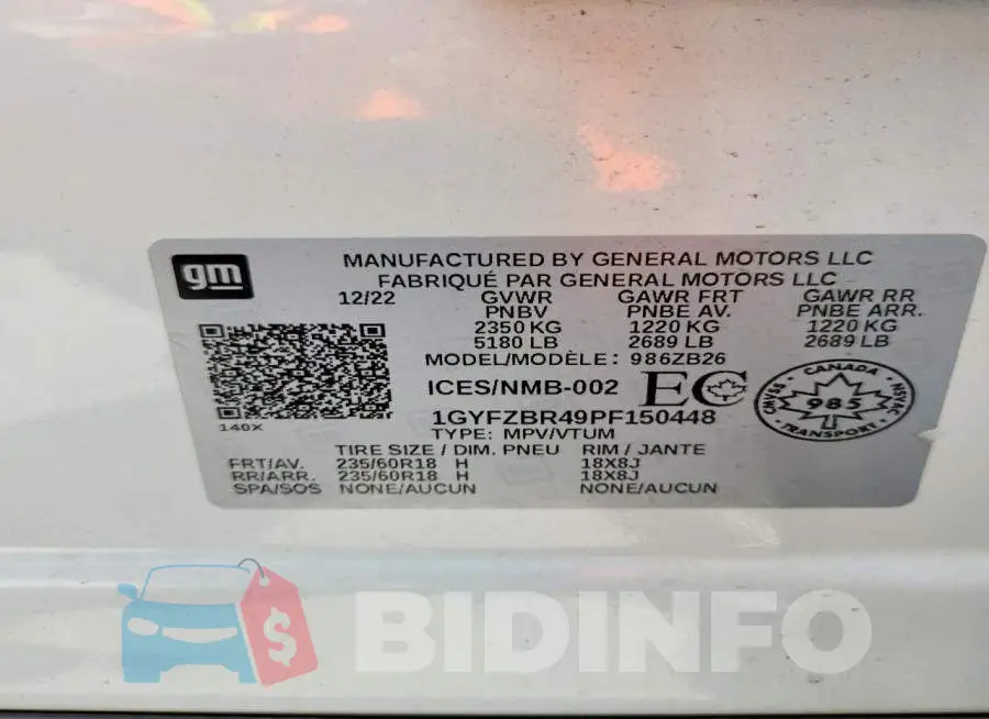 1GYFZBR49PF150448 Photo# 13