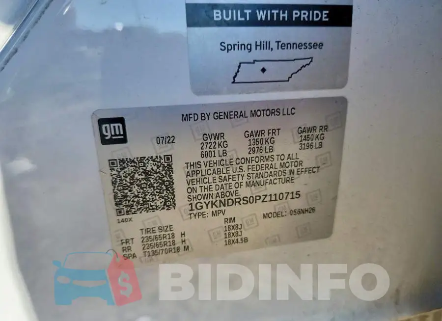 1GYKNDRS0PZ110715 Photo# 13