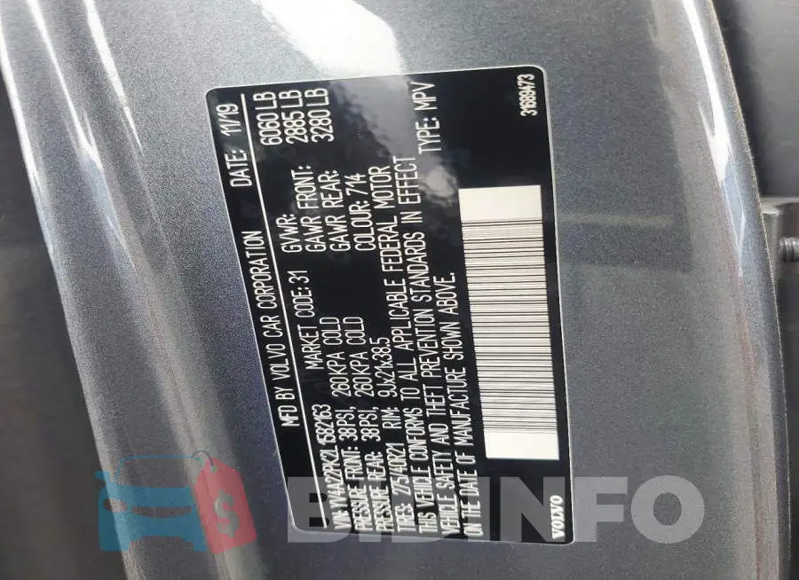 YV4A22PK2L1582163 Photo# 13
