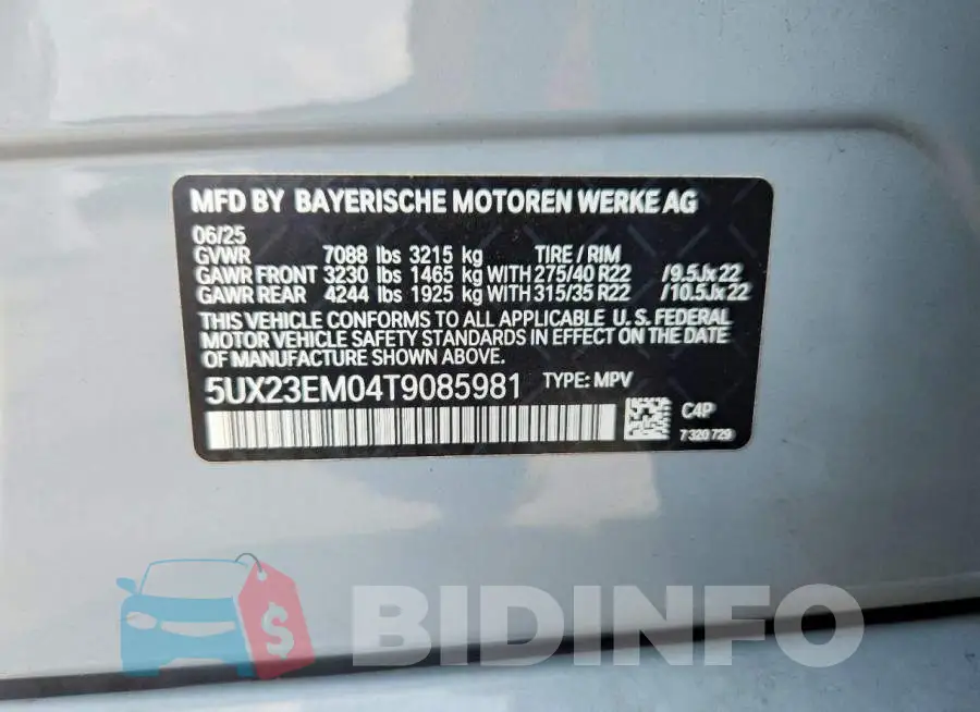 5UX23EM04T9085981 Photo# 13