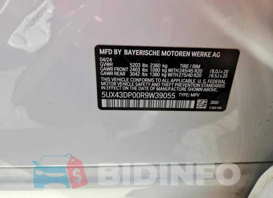 5UX43DP00R9W39055 Photo# 13