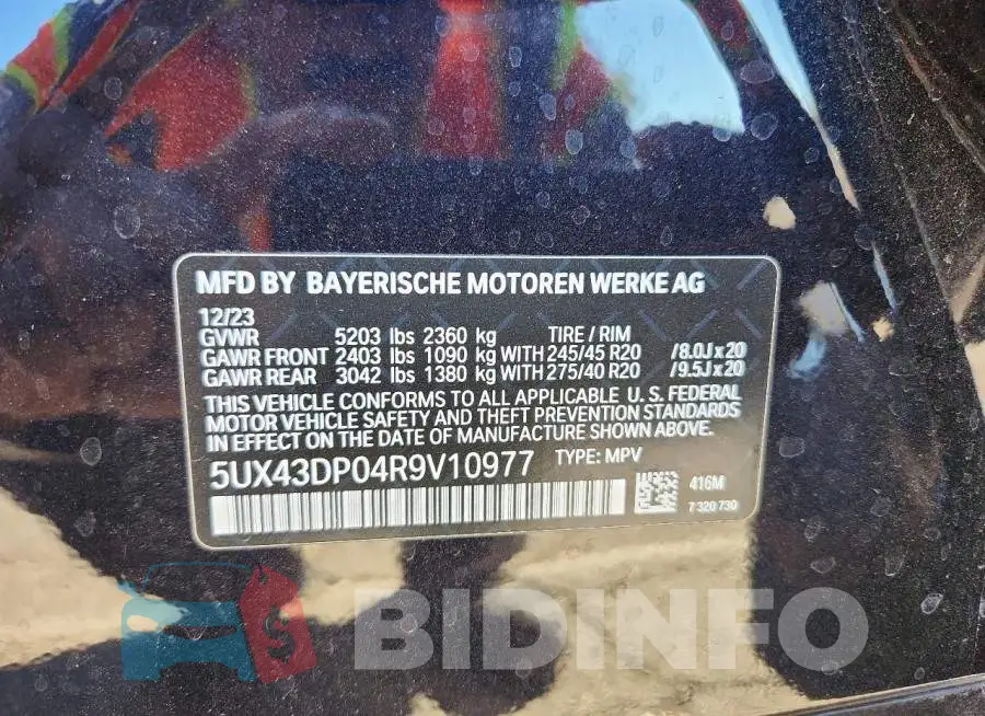 5UX43DP04R9V10977 Photo# 14