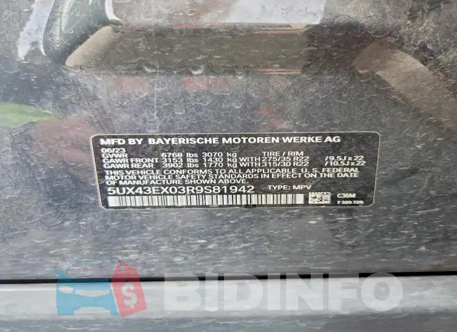 5UX43EX03R9S81942 Photo# 13