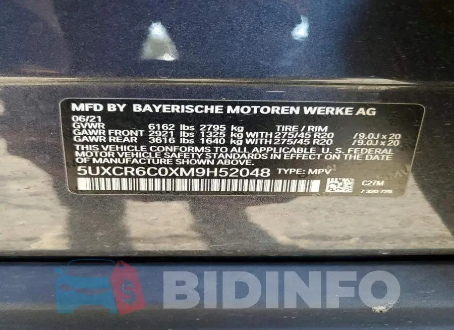 5UXCR6C0XM9H52048 Photo# 12