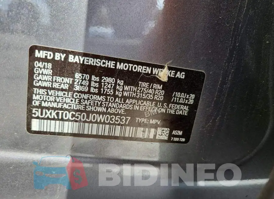 5UXKT0C50J0W03537 Photo# 14