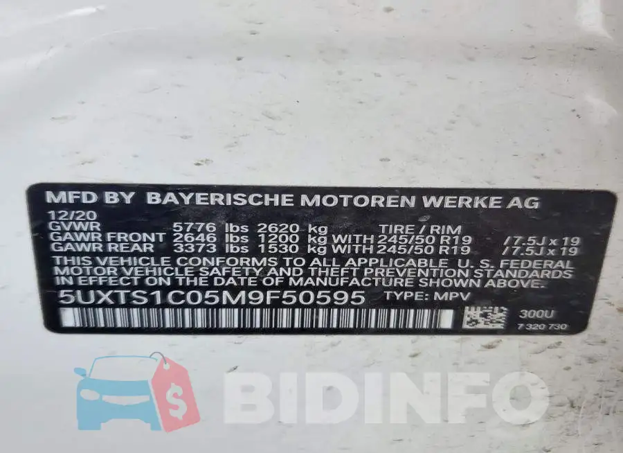 5UXTS1C05M9F50595 Photo# 14