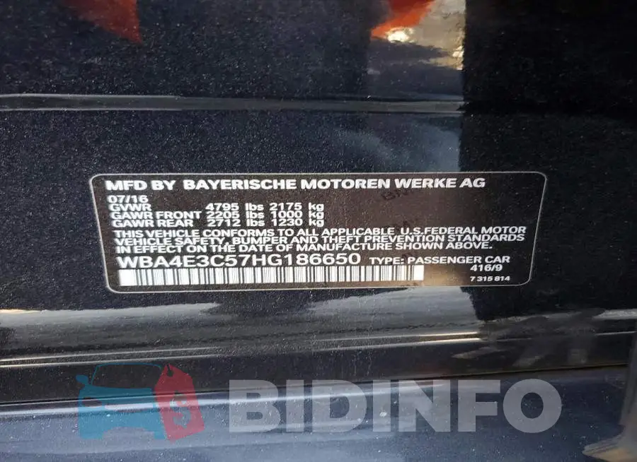 WBA4E3C57HG186650 Photo# 12