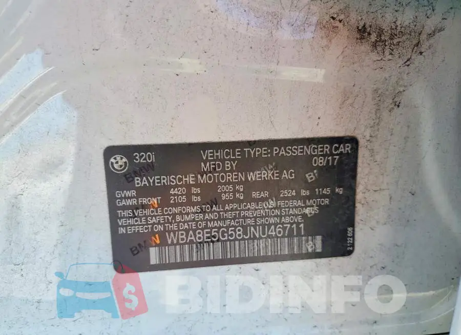 WBA8E5G58JNU46711 Photo# 12