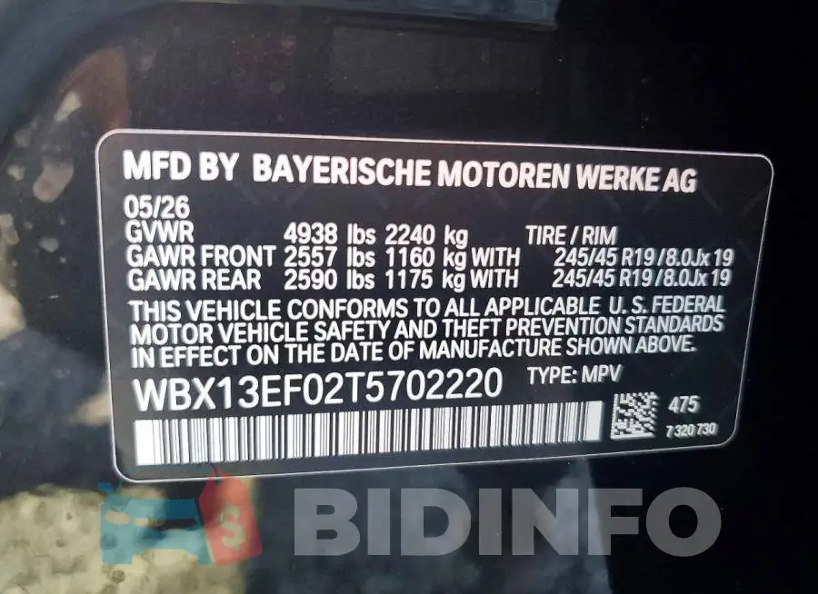 WBX13EF02T5702220 Photo# 13