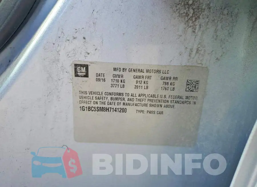 1G1BC5SM8H7141200 Photo# 12