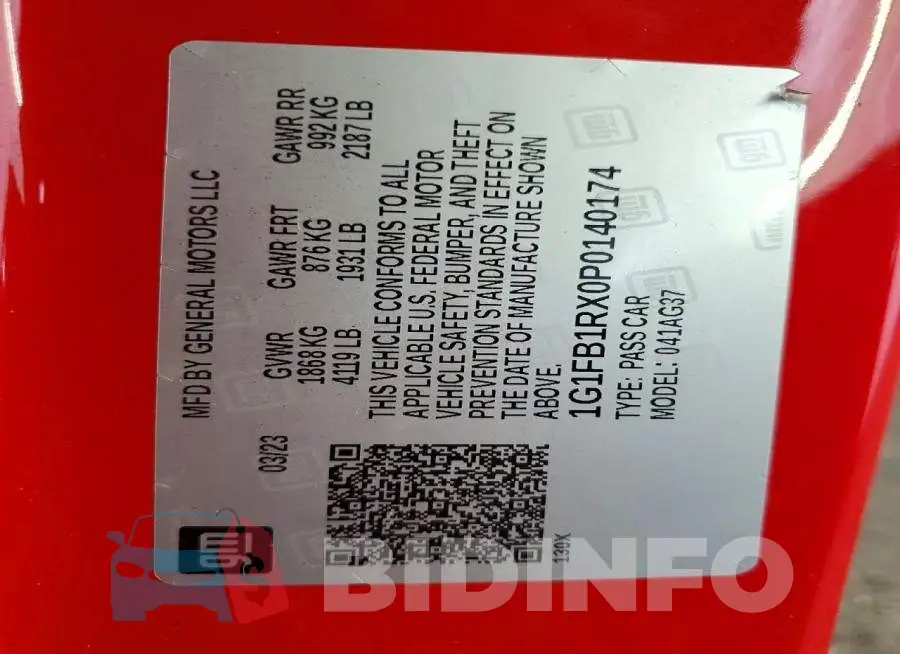 1G1FB1RX0P0140174 Photo# 12