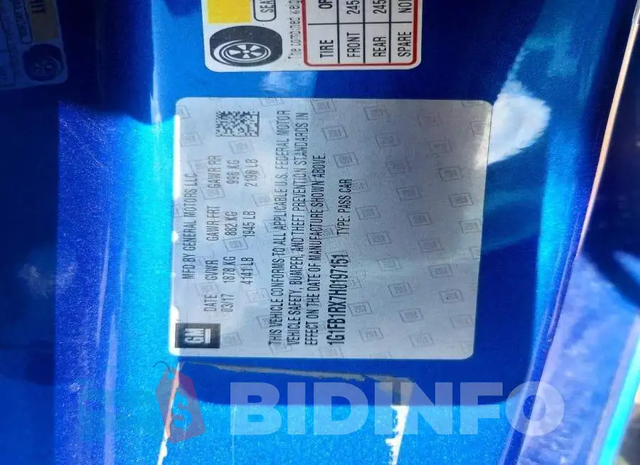 1G1FB1RX7H0197151 Photo# 12